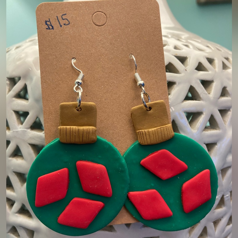 Lightweight Polymer Clay Christmas Ornament Earrings
